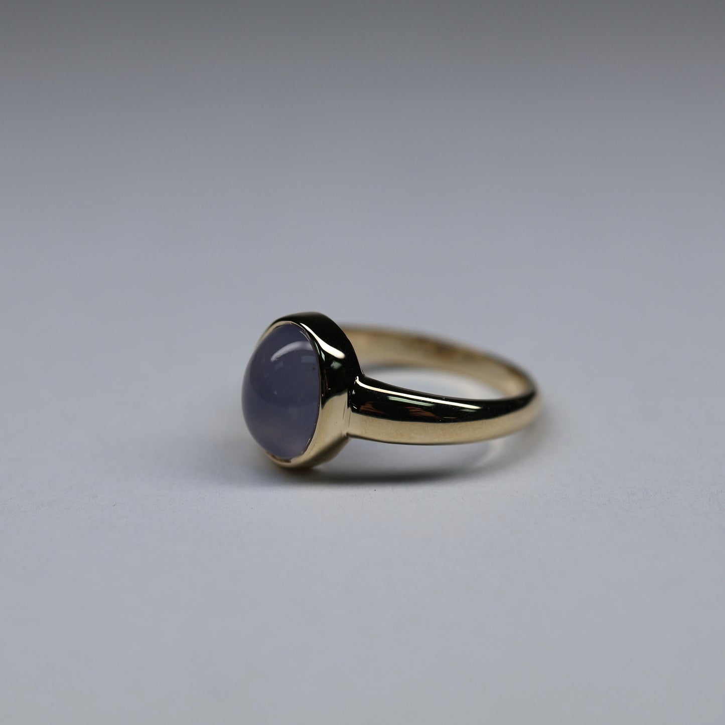14K Blue Chalcedony Ring