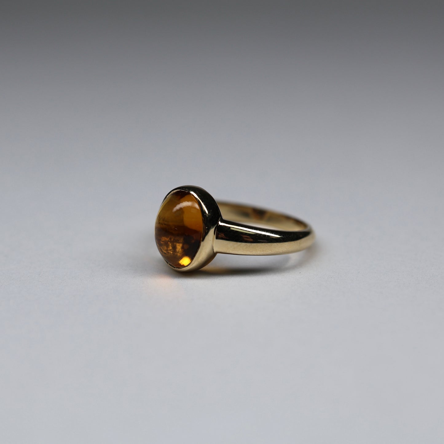 14K Citrine Cabochon Ring