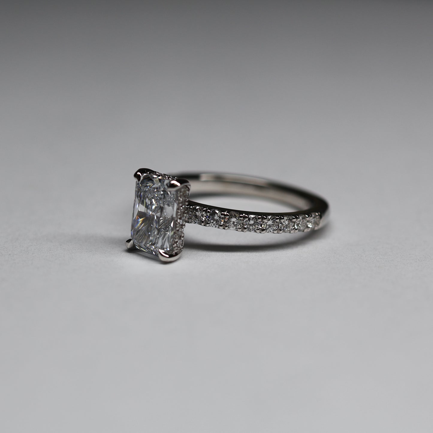 2.36 Carat Radiant Lab Diamond Engagement Ring