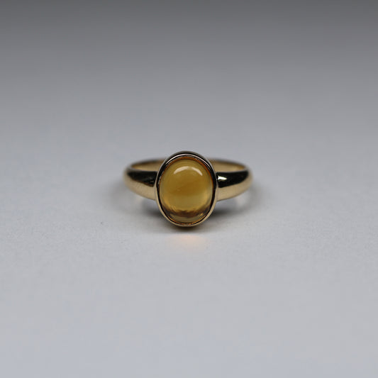 14K Citrine Cabochon Ring