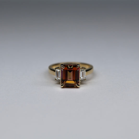 14K Mystic Topaz Diamond Ring