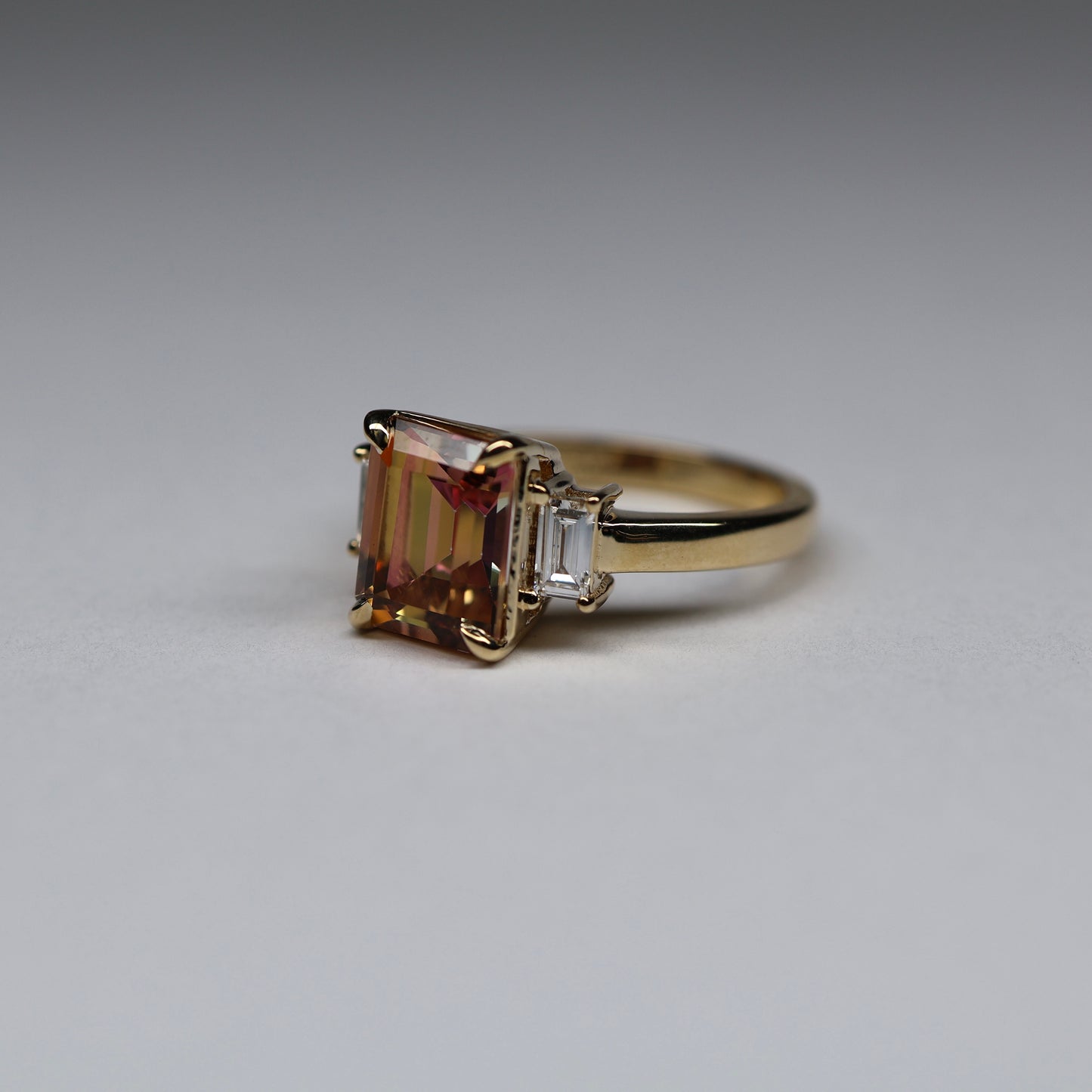 14K Mystic Topaz Diamond Ring