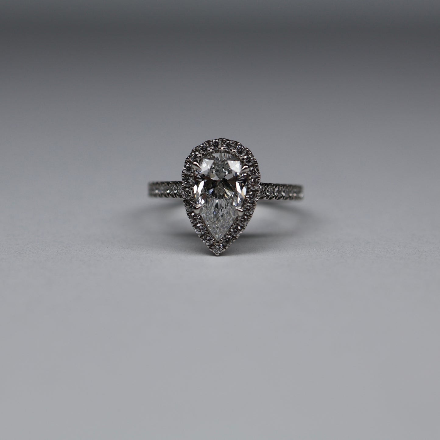 1.60 Carat Pear Shape Lab Diamond Engagement Ring