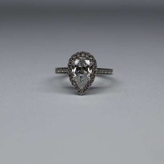 1.60 Carat Pear Shape Lab Diamond Engagement Ring