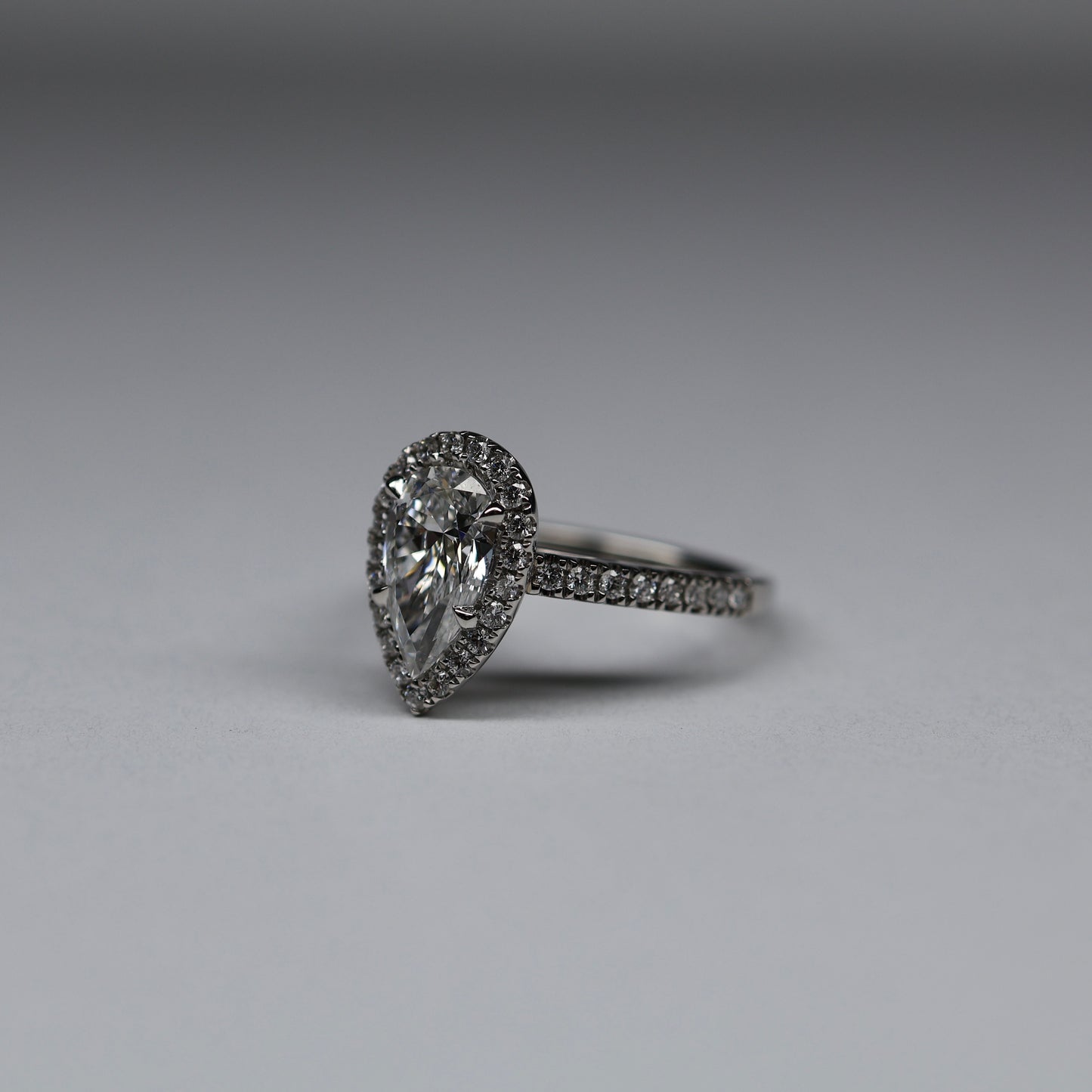 1.60 Carat Pear Shape Lab Diamond Engagement Ring